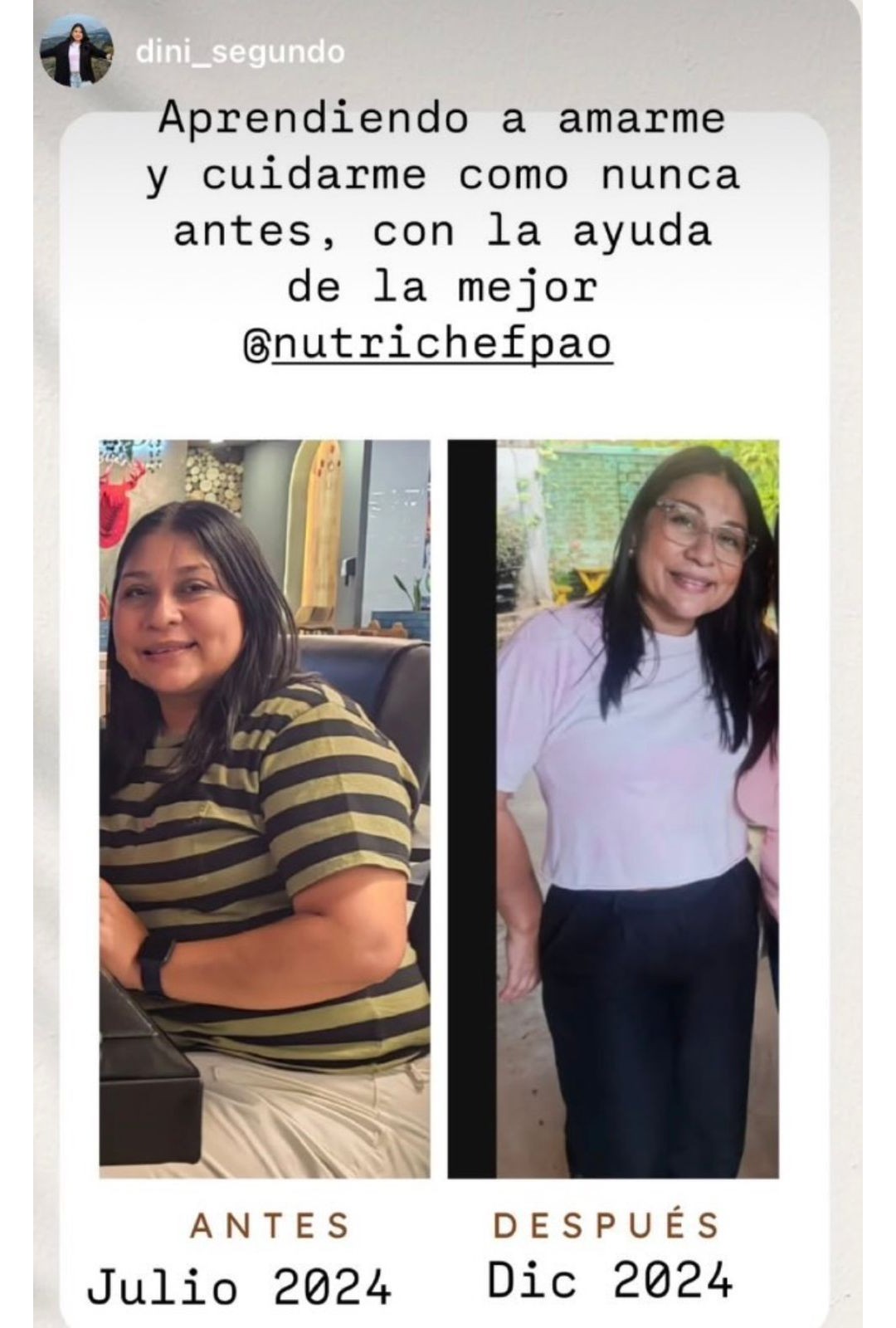 Antes y después de un paciente
